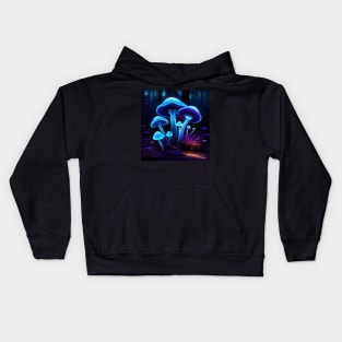 Bioluminescent mushrooms Kids Hoodie